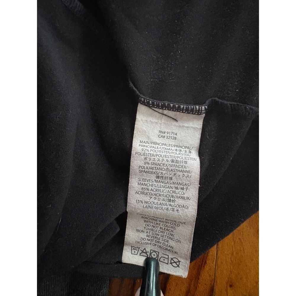 Armani Exchange Women's Black Open Front Gray Sleeve Cardigan M/M - Picture 4 of 4